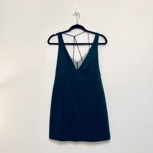 Zara - Trafaluc Dark Teal Mini Dress with Lace